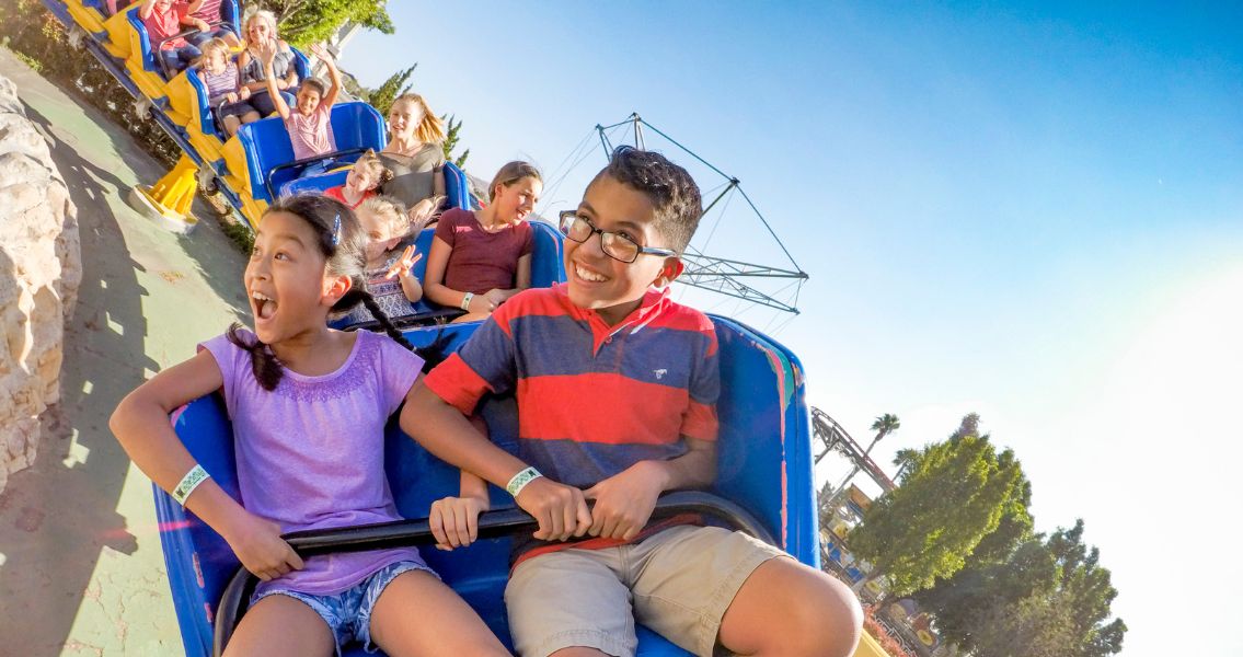Kids on coaster